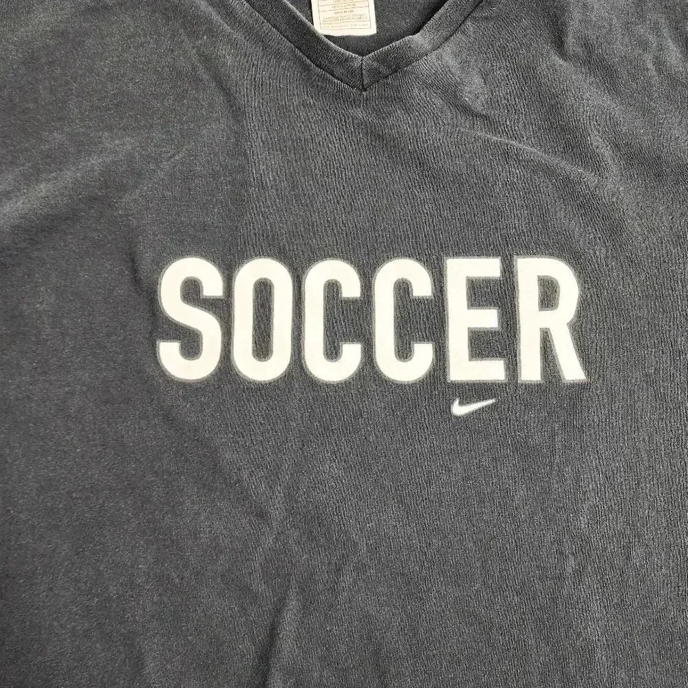 Vintage Nike Soccer‎ Swoosh Long Sleeve Shirt Size XL
